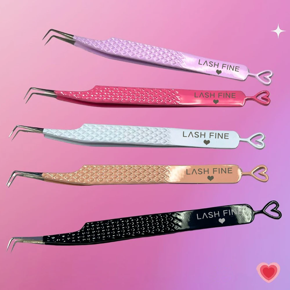 Lash Extension Tweezers - Pinset ekstensi bulu mata berbentuk hati,