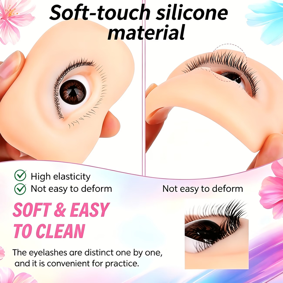 Eyelash Extension Doll Eye - Alat Rias Mata Silikon Simulasi 3