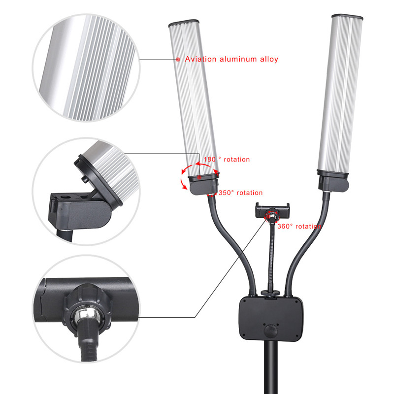 Lampu LED lengan ganda fleksib - Eyelash Extension Videos ulasan dan harga