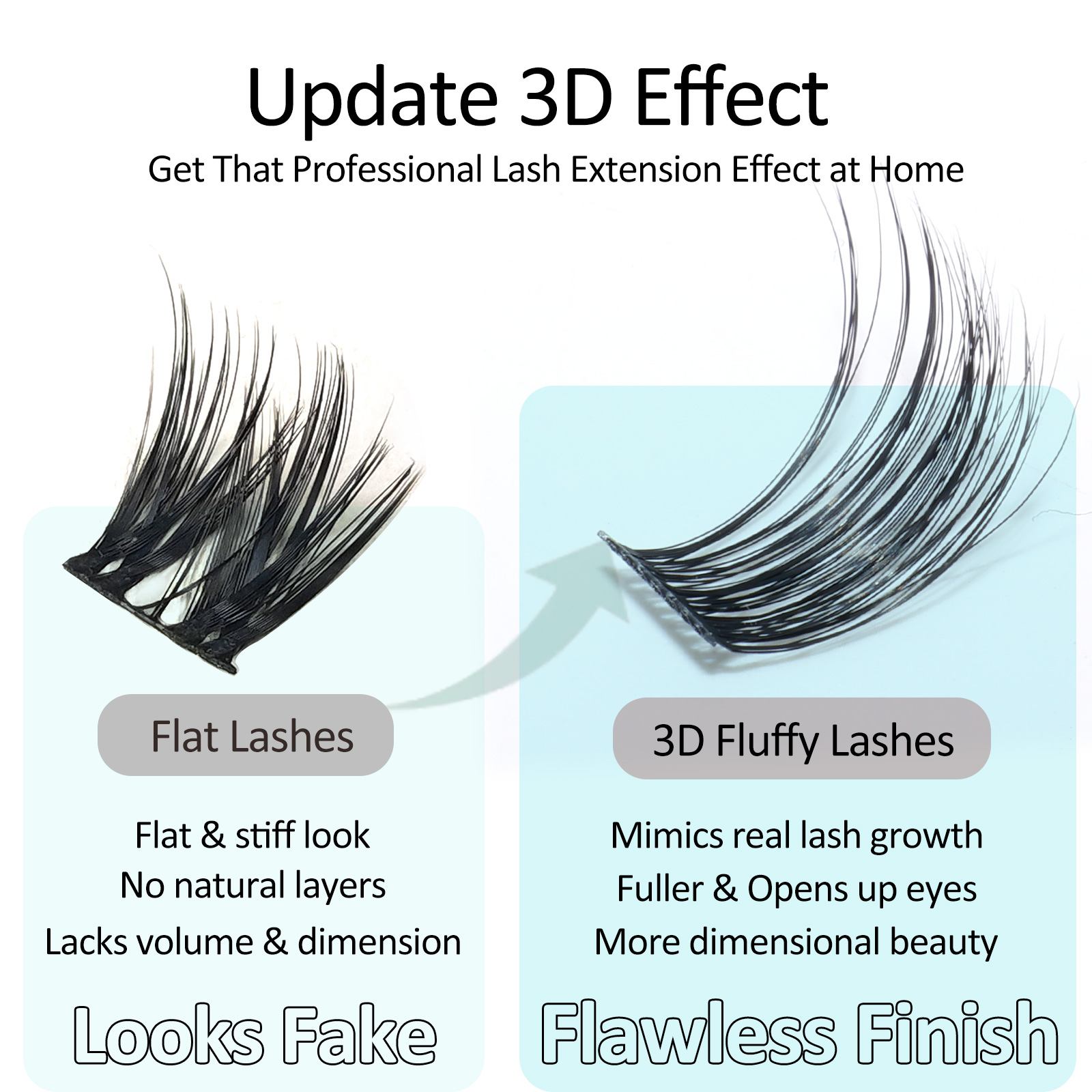 Mscici Lashes Clusters Curl 3D - Eyelash Extension Doll Eye ulasan dan harga
